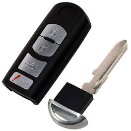 HQRP - Remote key fob shell case 4-button keyless entry for Mazda 6, MX-5 Miata 2009-2016 - Black