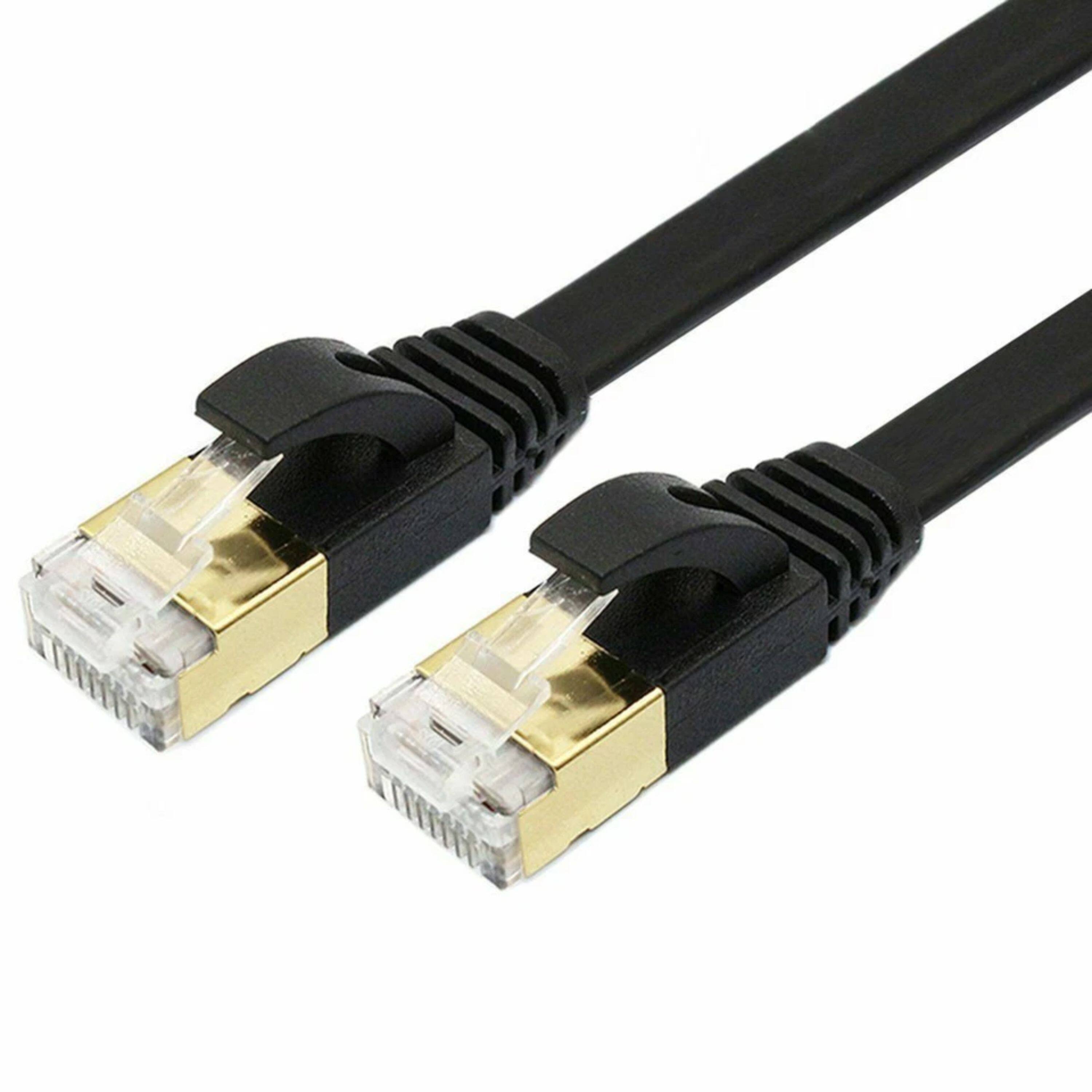 Angle. Kitcheniva - Flat Ethernet Cable For Internet Router Patch Cord 50 Feet Black.