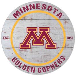 Jardine - Minnesota Golden Gophers 20'' x 20'' Indoor/Outdoor Weathered Circle Sign - White