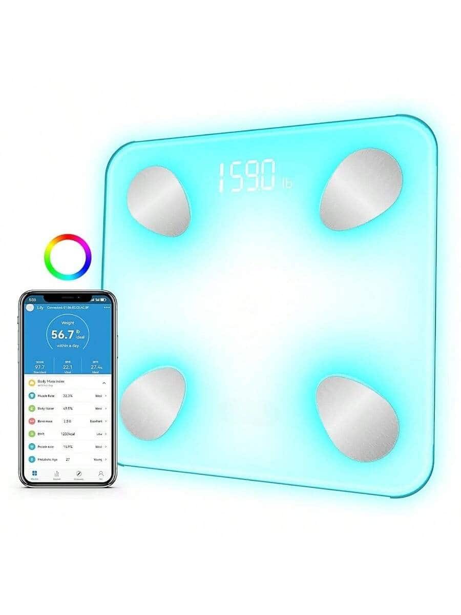 The Best Inks - Scale Body Weight, Digital Weight Scale with Color - Changing, Most Accurate to 0.2lb, Bathroom Scale with - White