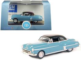 1950 Oldsmobile Rocket 88 Coupe Crest Top 1/87 (HO) Scale Diecast Model Car by Oxford Diecast - Blue With Black