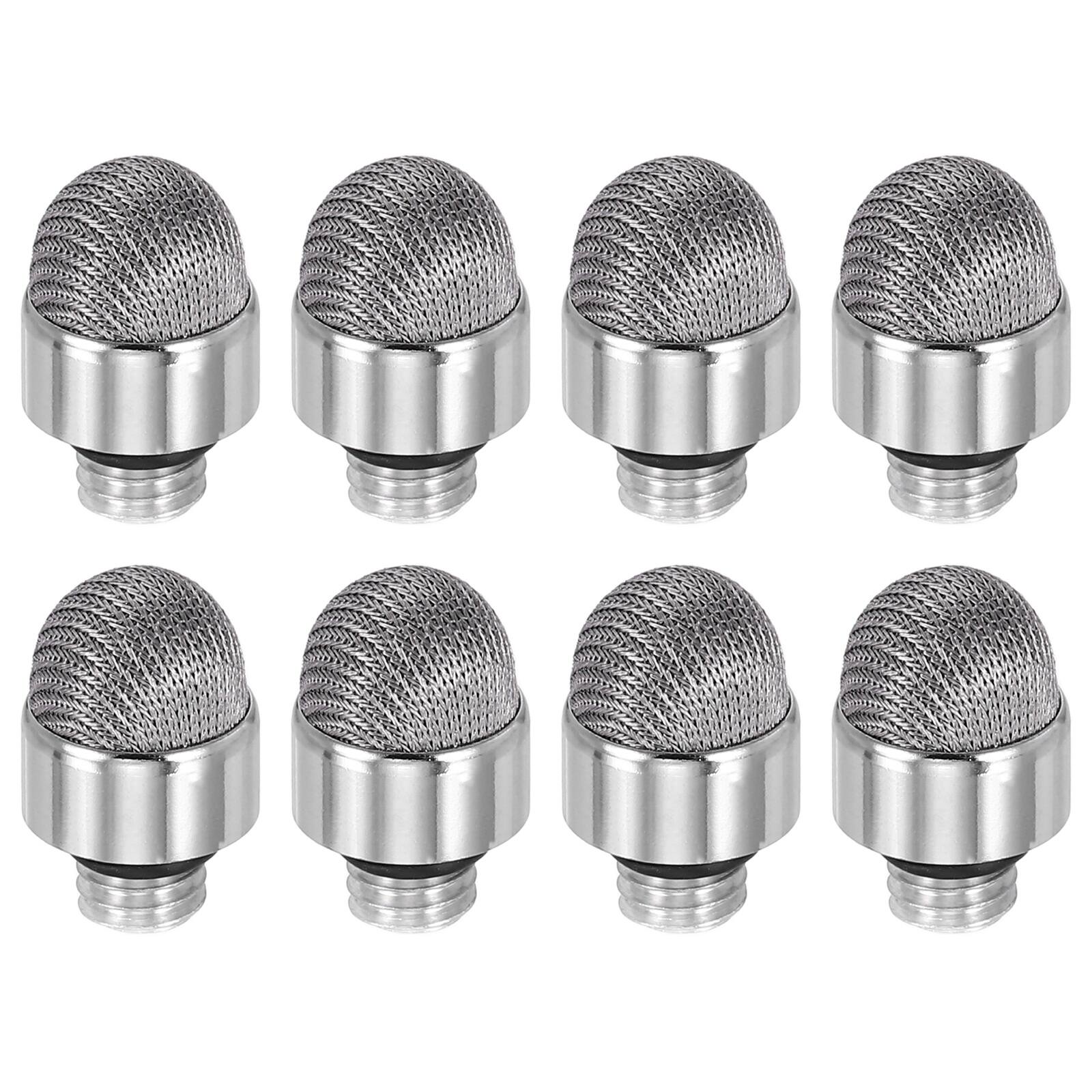 Front. Unique Bargains - 8pcs 7mm Fiber Mesh Tips with External Thread for Capacitive Stylus Pen Replacement - Gray.