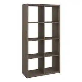 ClosetMaid - Decorative Bookcase Open Back 8-Cube Storage Organizer - Graphite Gray
