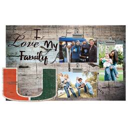 Fan Creations - Miami Hurricanes 11" x 19" I Love My Family Clip Photo Frame - Multicolor