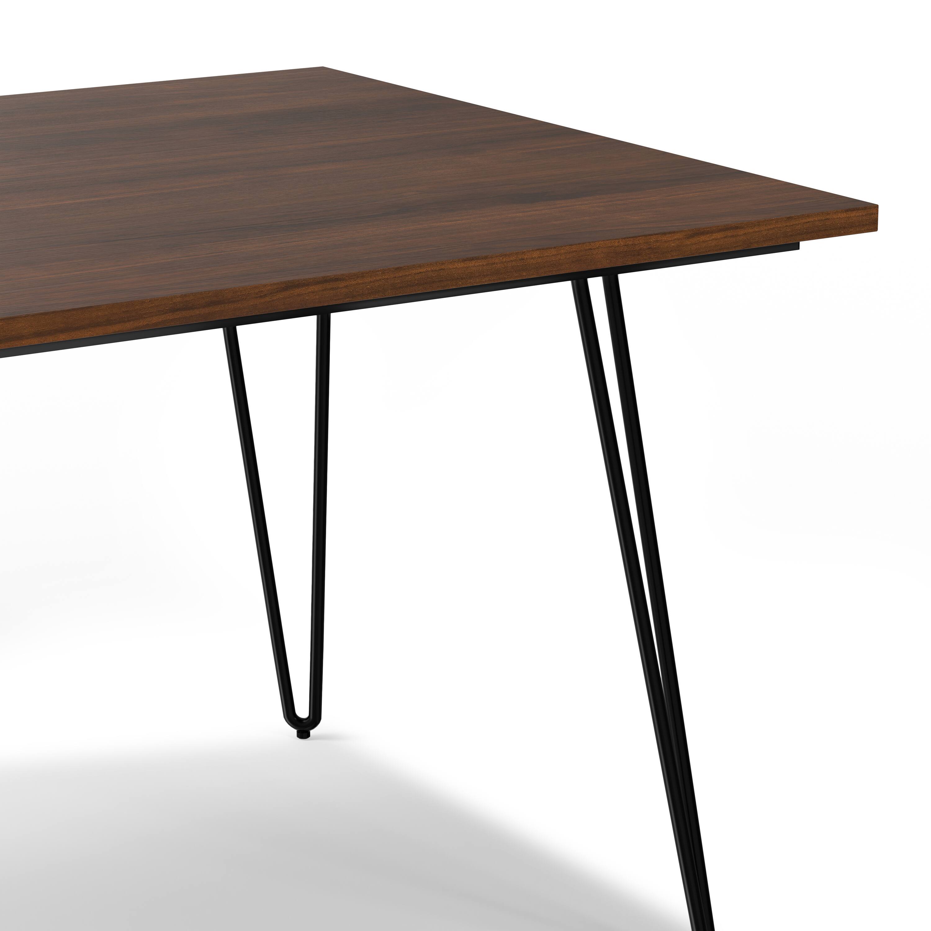 Alt View 6. Simpli Home - Hunter 66 inch x 40 inch Rectangle Industrial Dining Table in Walnut Veneer - Walnut Veneer.