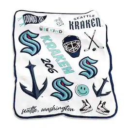 Logo Brands - Seattle Kraken 50'' x 60'' Native Raschel Plush Throw Blanket - Multicolor