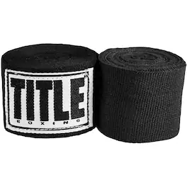 TITLE Boxing - 180" Semi Elastic Mexican Handwraps - Black