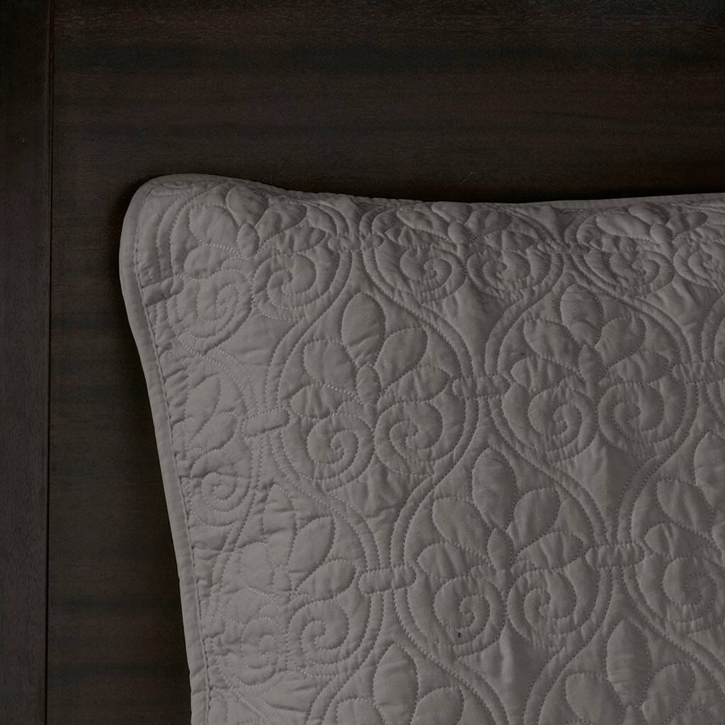 Alt View 3. Gracie Mills - Gracie Mills Sandy Reversible Bedspread Set with Classic Stitch Pattern - Dark Grey.