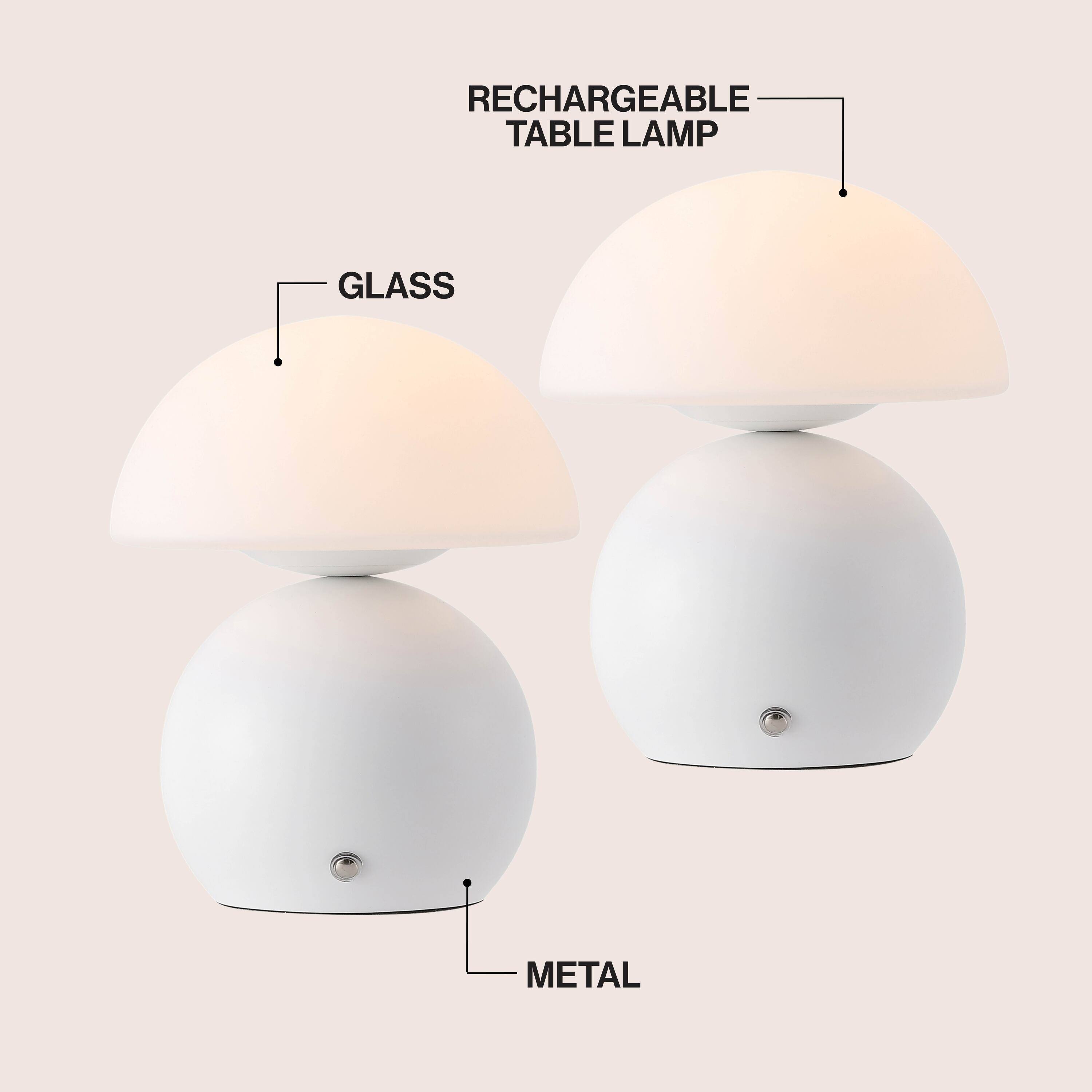 RECHARGEABLE TABLE LAMP

GLASS

METAL