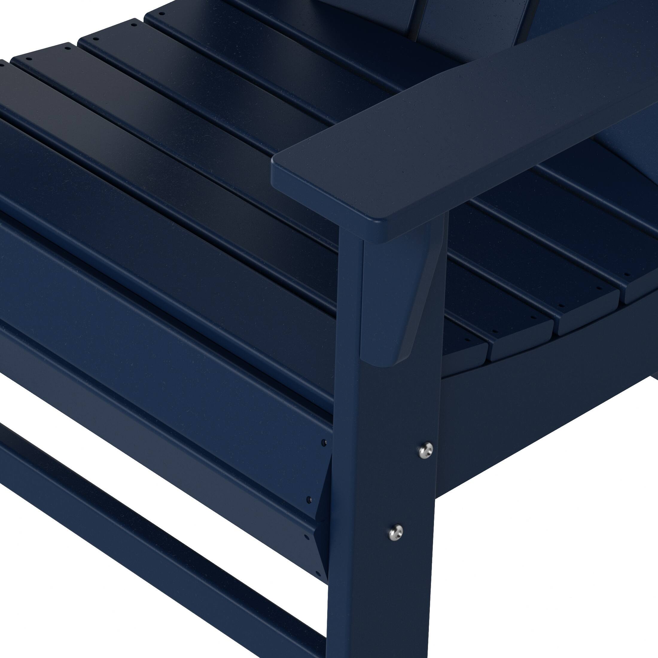 Alt View 4. WestinTrends - WestinTrends Malibu Outdoor Patio HDPE Plastic Adirondack Dining Chair - Navy Blue.