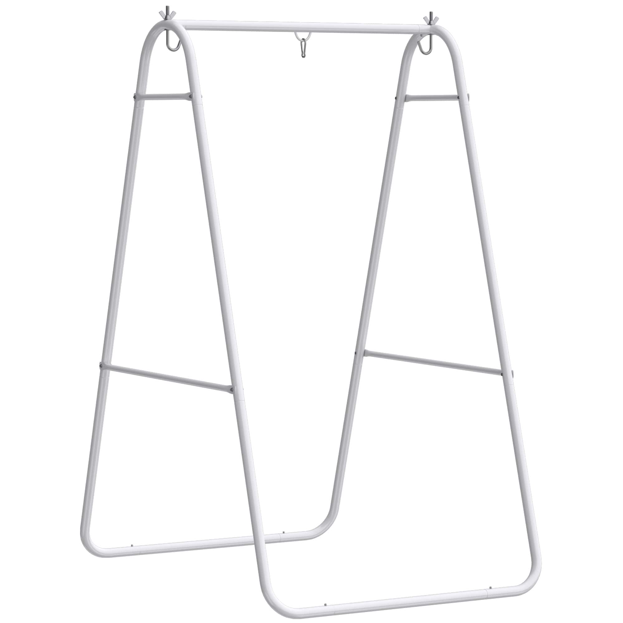 Outsunny - Chair Stand Only Heavy Duty Solid Steel A-Frame for Hanging Hammock, Egg Chair - White