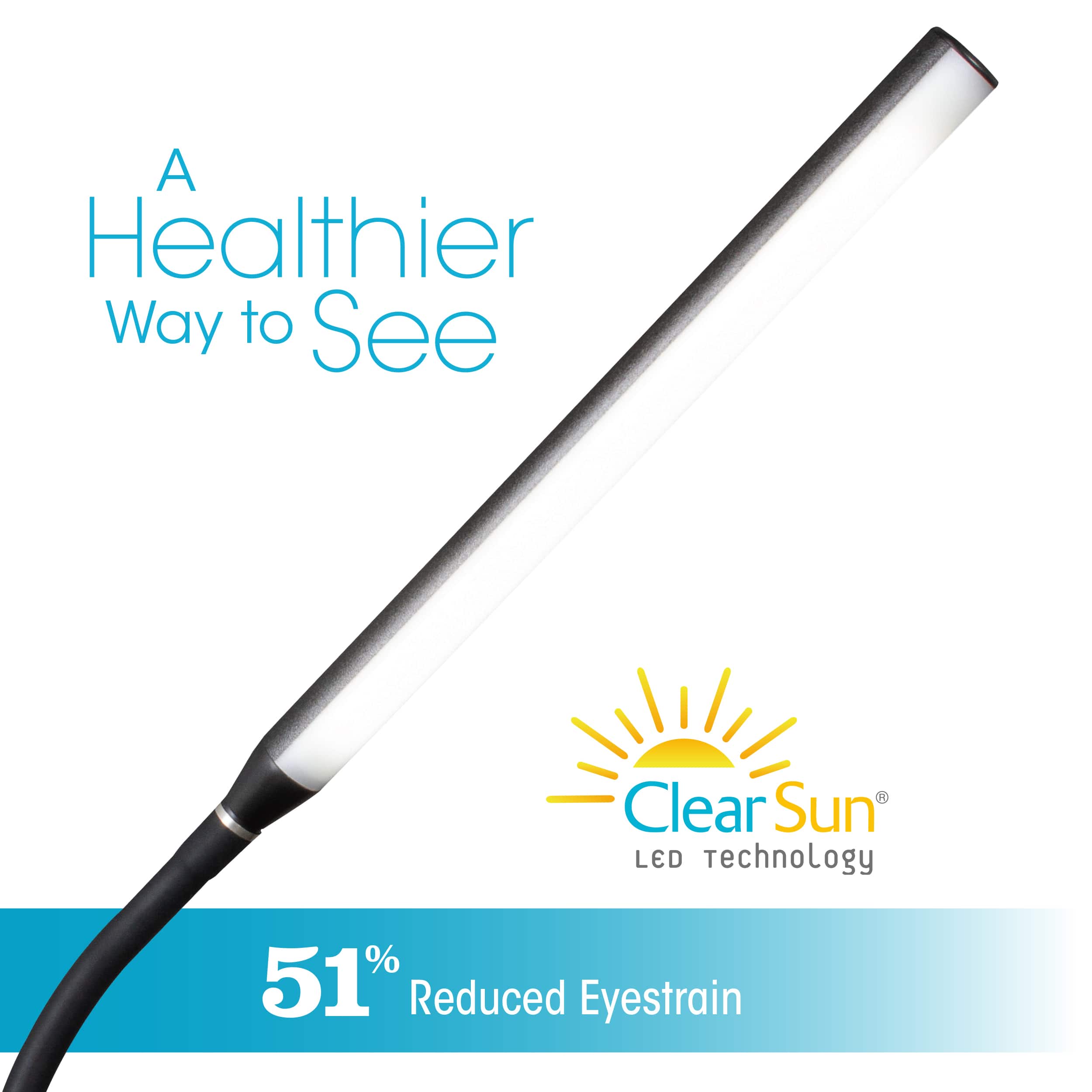 A Healthier Way to See Clear Sun LED Technology 51% Reduced Eyestrain