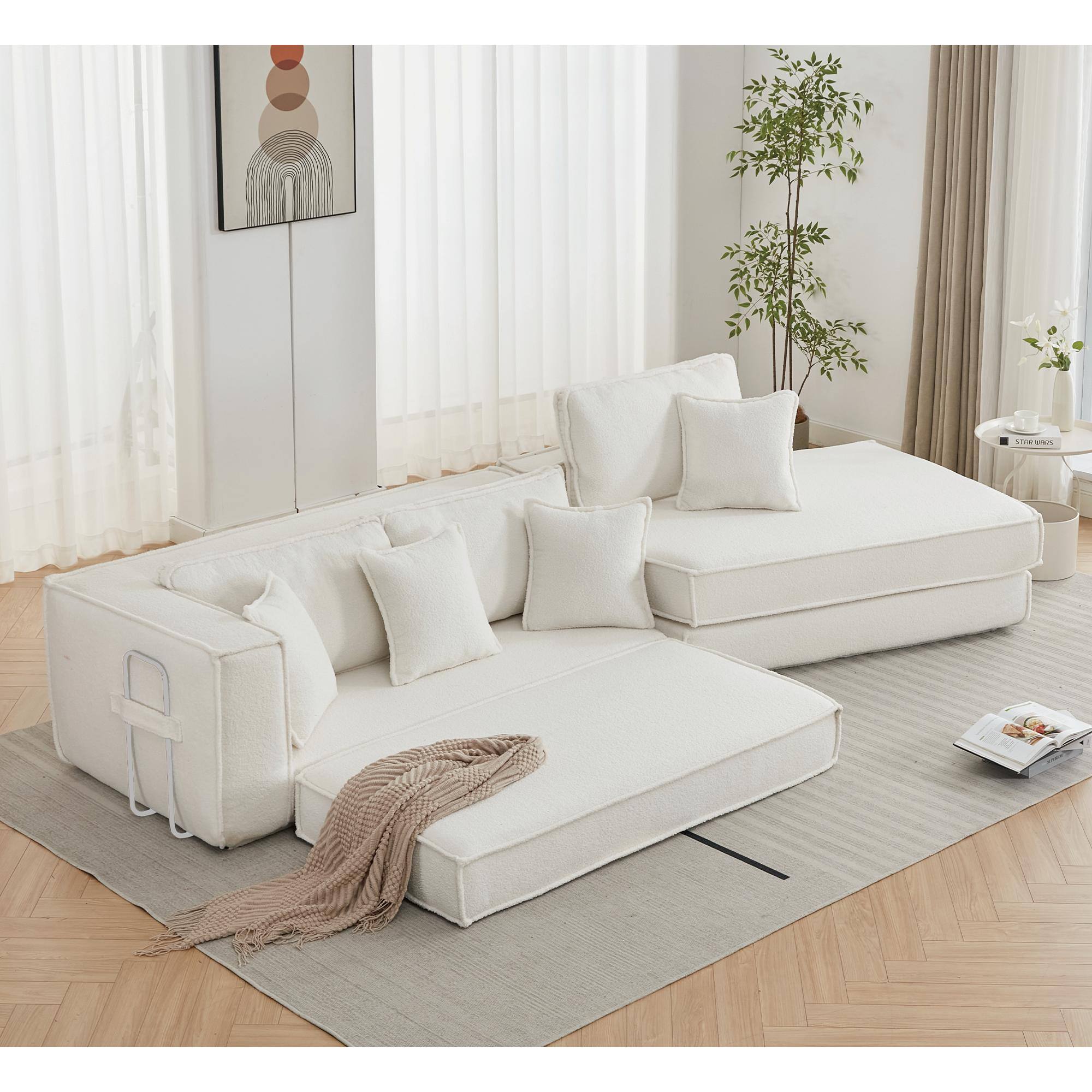 Angle. Roomtec - NEW ARRIVED VIDEO PROVIDED Folding Convertible Out Sleeper Sofa Bed2in1 Combination Convertible Sofa3 seat - Beige.