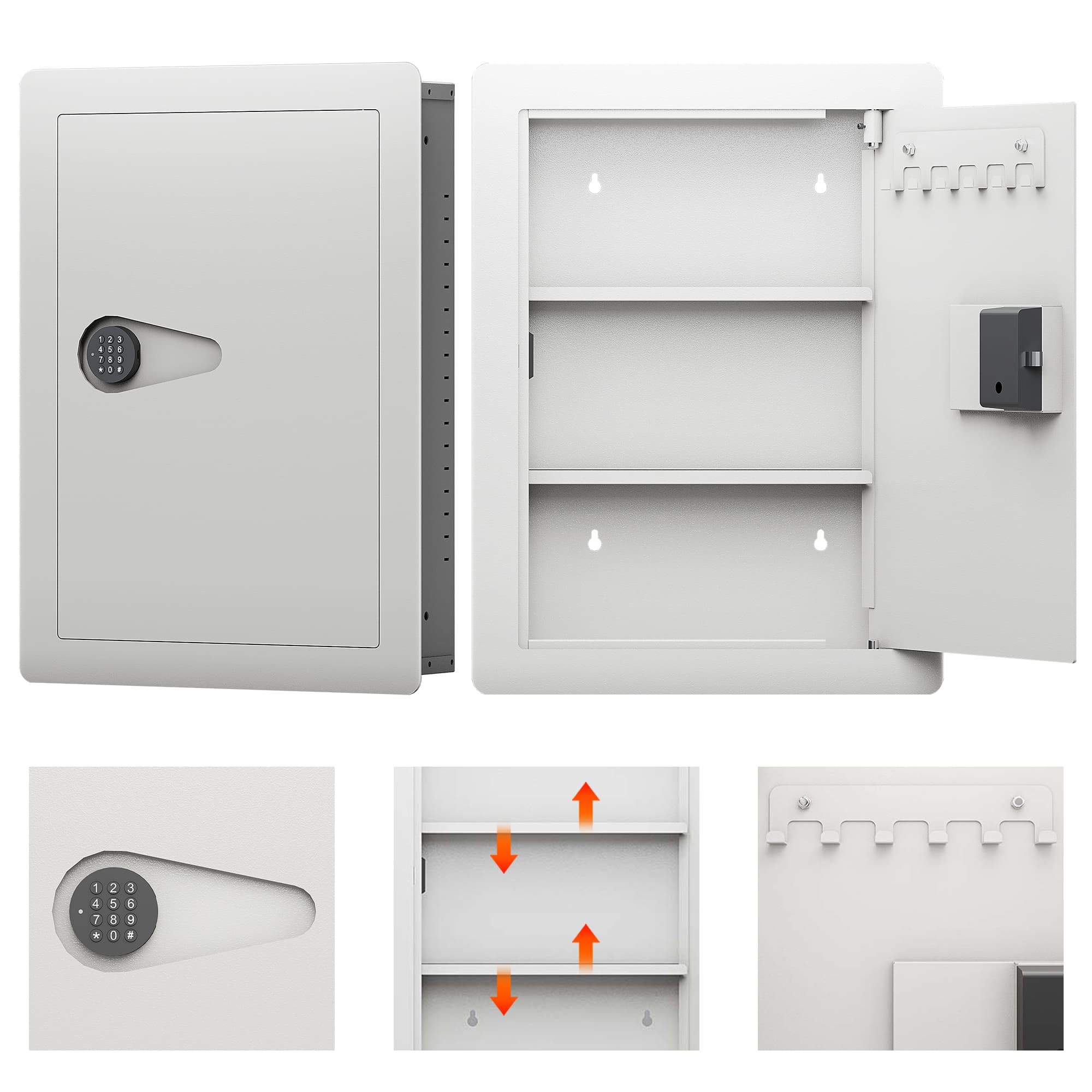 Alt View 5. Lycvki - Hidden In-Wall Electronic Wall Safe with Keypad Lock for Home or Business.
