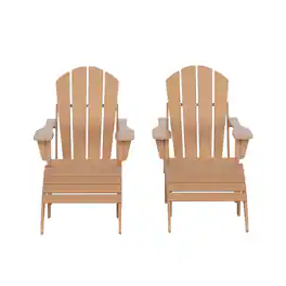 WestinTrends - Malibu 4-Piece set classic Adirondack chairs with ottoman (2 seater) - Teak