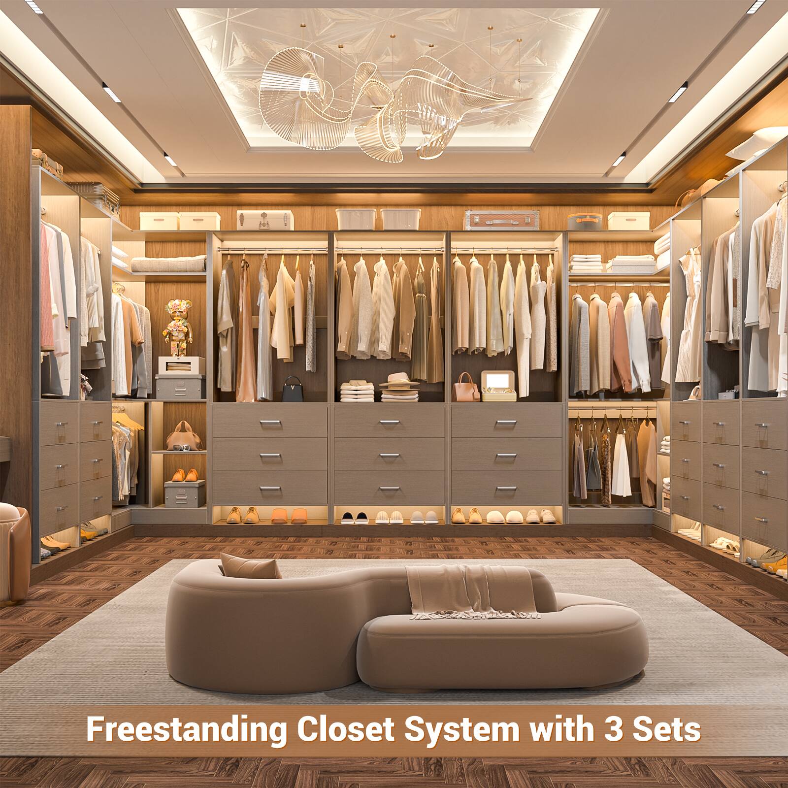 Freestanding Closet System with 3 Sets