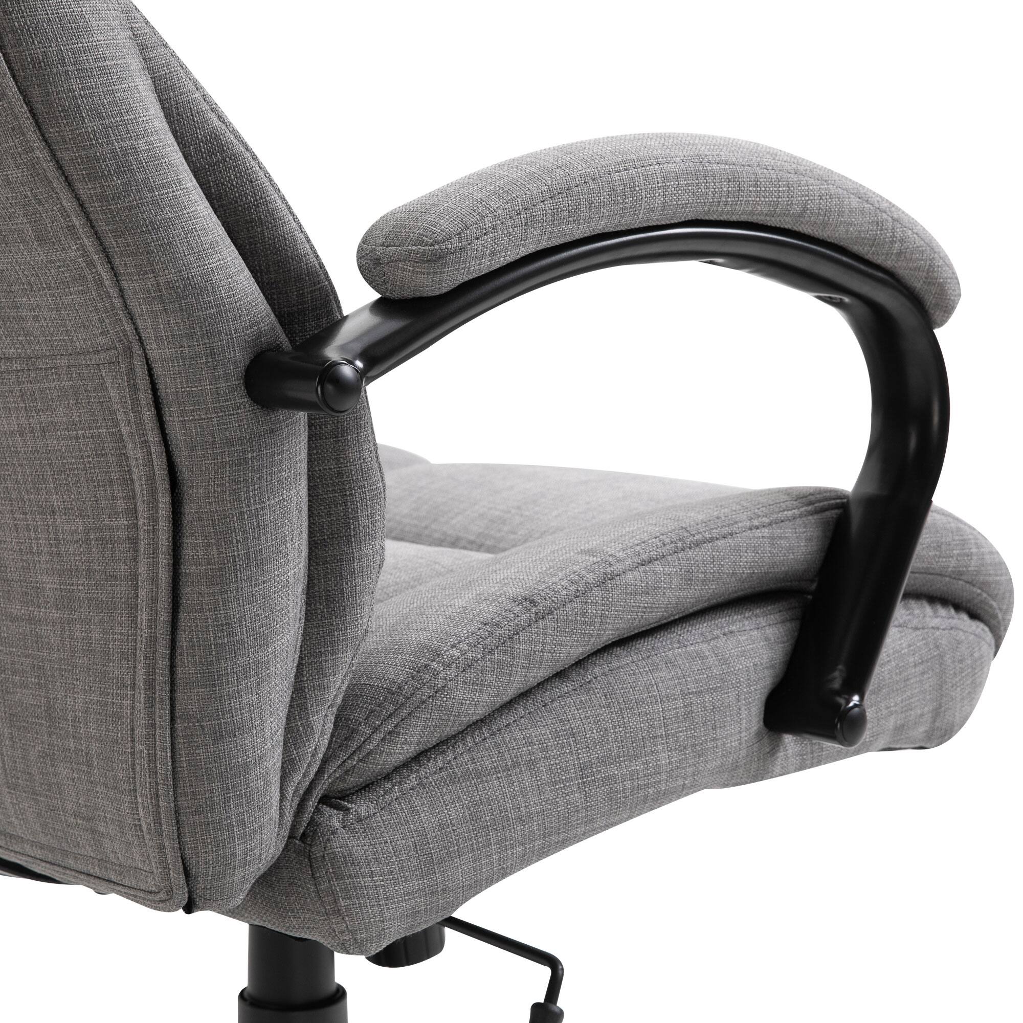 Angle. TinyHomie - 500lbs Big and Tall Office Chair with Wide Seat Ergonomic Executive Computer Chair with Adjustable Height - LIGHT GREY.