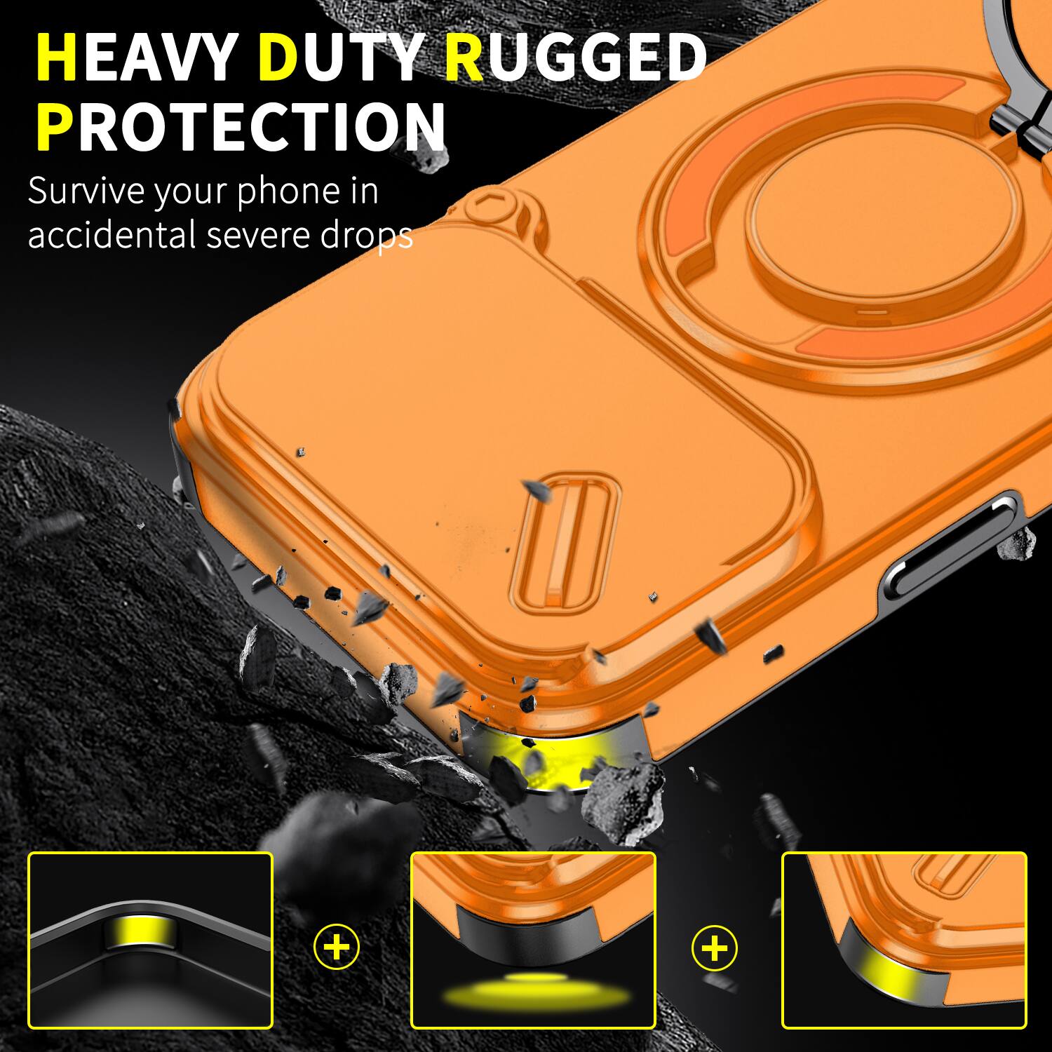 HEAVY DUTY RUGGED PROTECTION  
Survive your phone in accidental severe drops
