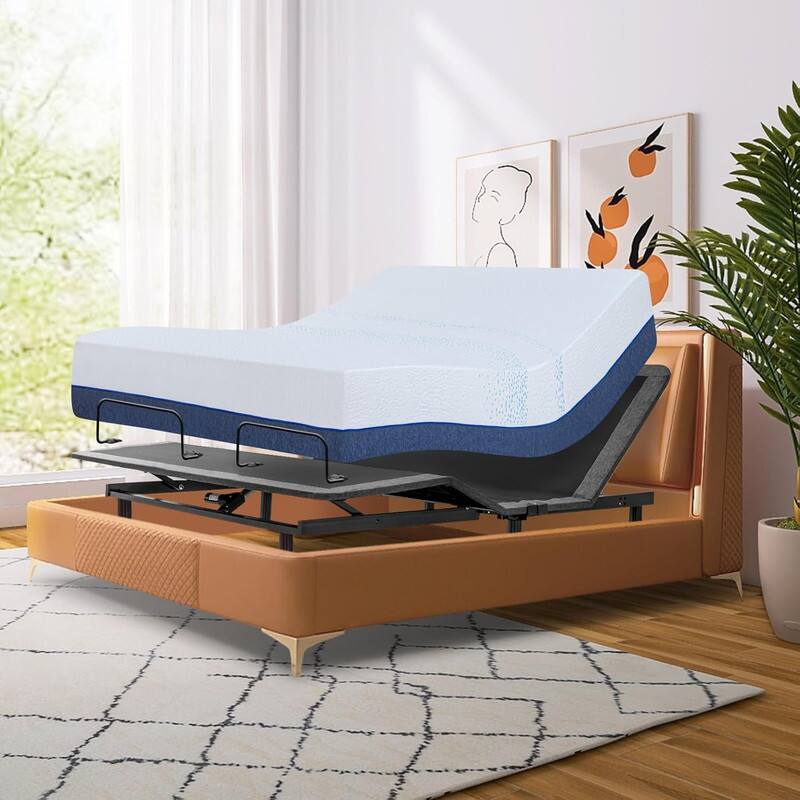 Front. Dyonery - Dyonery Adjustable Bed Frame Easy Assembly Adjustable Bed Base with Wireless Remote Queen - Black.