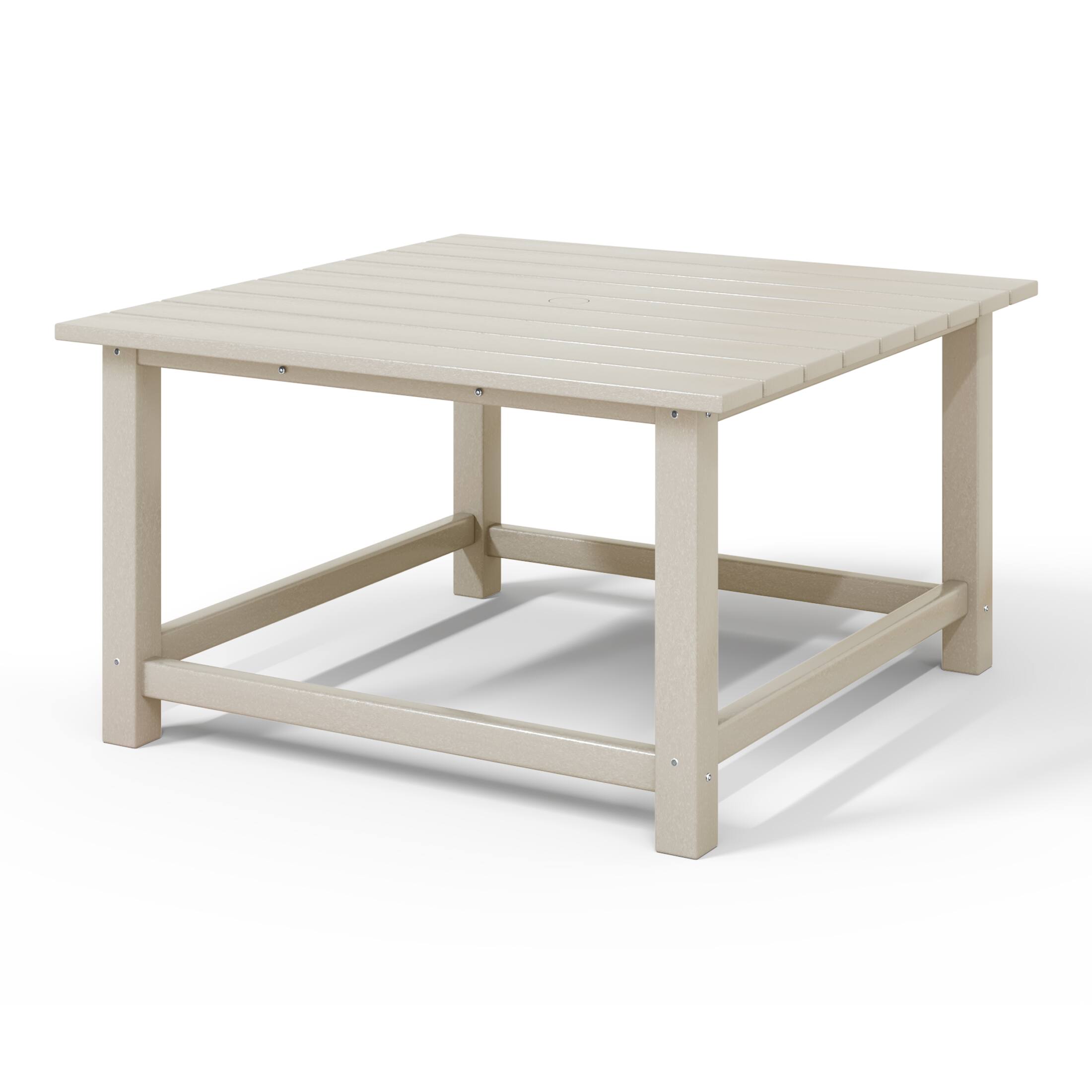 Back. WestinTrends - WestinTrends Malibu Low Outdoor HDPE Square Patio Coffee Table - Sand.