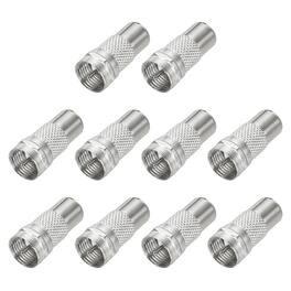 Unique Bargains - 10pcs Coaxial Connector, F Male to RCA Female, 75 Ohm Nickel Plated, 23x10.5mm, for Broadcast, Antenna - Silver