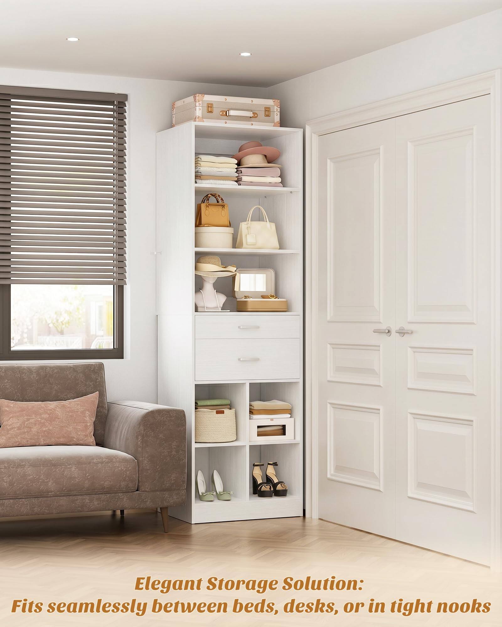 Elegant Storage Solution: Fits seamlessly between beds, desks, or in tight nooks