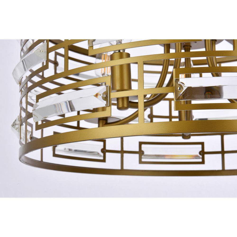 Alt View 3. Elegant Lighting - Kennedy 18.5 inch pendant in brass - Brass.