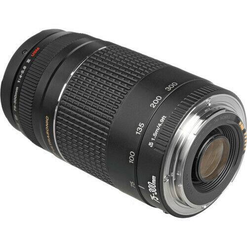 Canon EF 75 300mm f/4 5.6 III USM Lens (International Model) Black