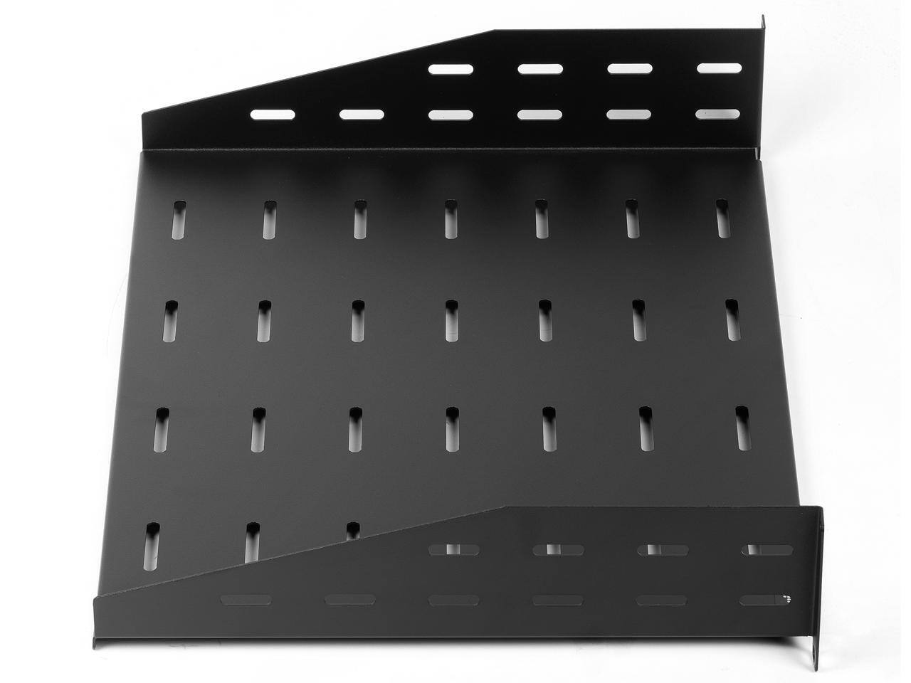 Alt View 1. Rosewill - Rosewill 2U 19-Inch Universal Vented Rack Mount Cantilever Server Cabinet Shelf 14-Inches Deep Black-RSA-2USHF001 - Black.