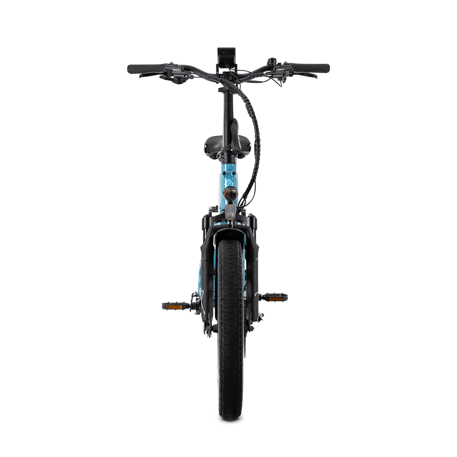 Alt View 8. Lectric eBikes - XP4 750 Step-Thru Foldable Long-Range eBike (Max 85mi/28mph) + LevelUp Rack/Seat Post/Elite Headlight/Lock/Phone Mount - Raindrop Blue.