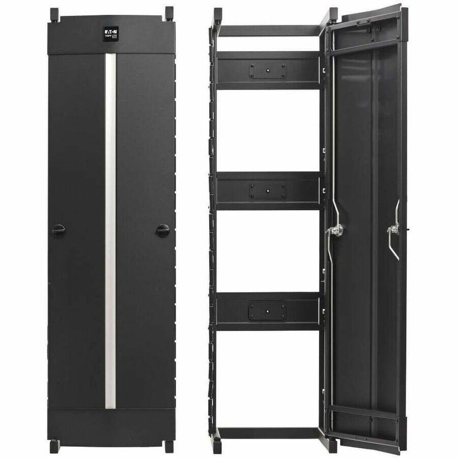 Alt View 2. Tripp Lite - Eaton Tripp Lite Series High-Capacity Vertical Cable Manager - Deep Double Finger Duct with Cover, Single Sided, 12 in. - Black.