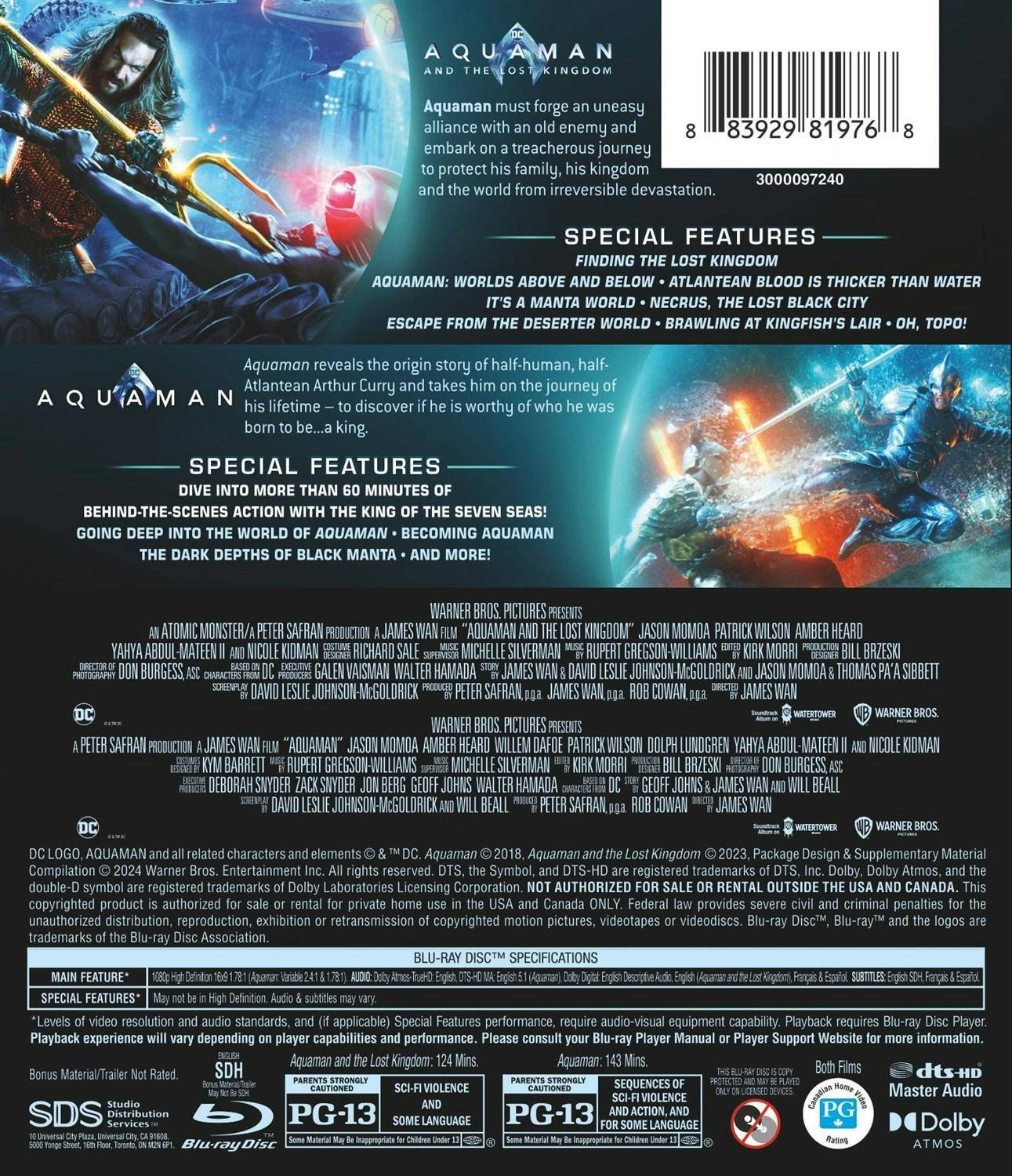 Back. Aquaman 2-film Collection [Blu-ray].