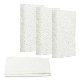 Unique Bargains - 6pcs Cellulose Square Sponges Non-Scratch Compressed Scrubber for Kitchen Bathroom Household Cookware & Cleaning DIY - White