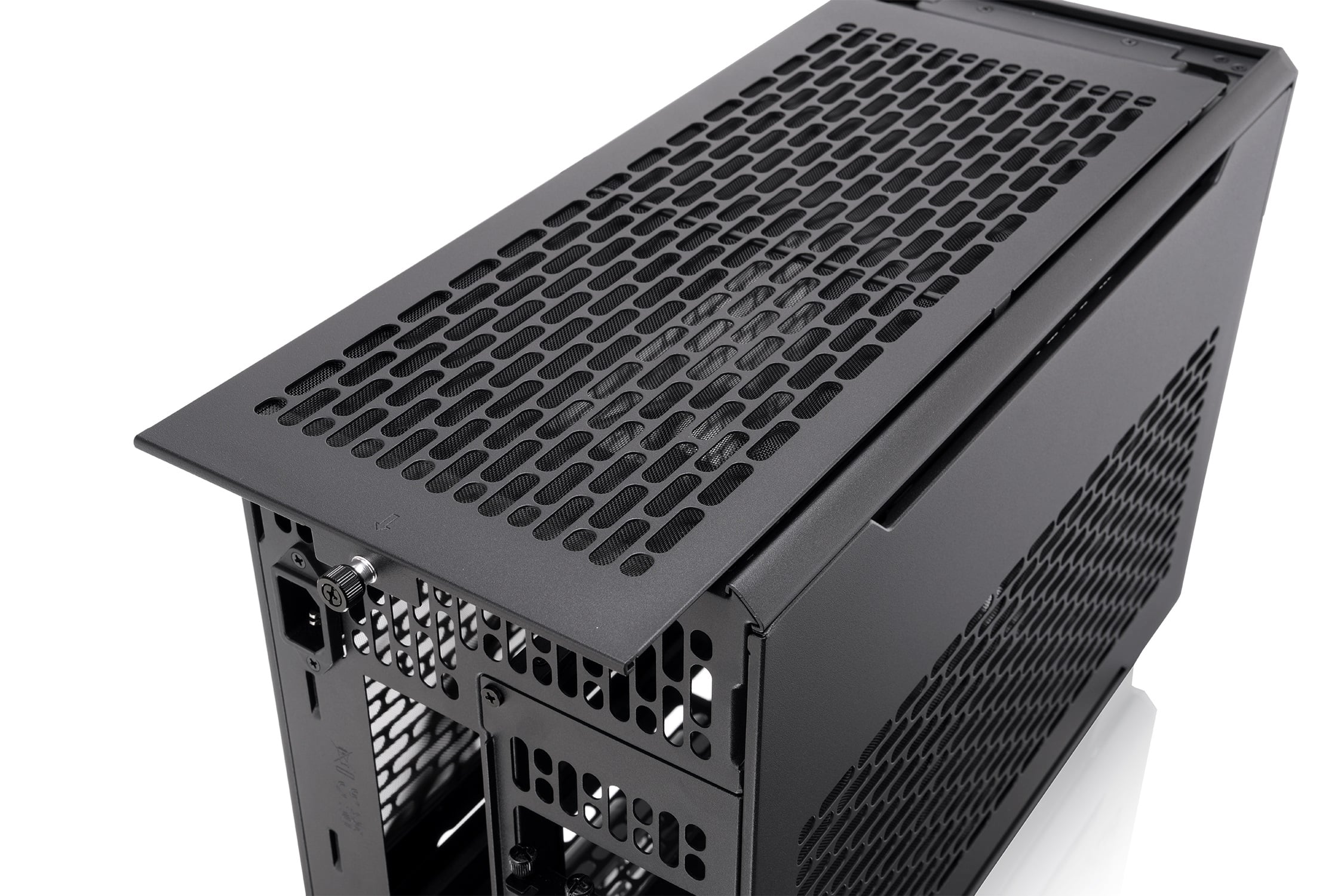 Alt View 7. Thermaltake - TR100 SFF mITX Mini Tower PC Case with PCIe 4.0 Riser Cable Included - Black.