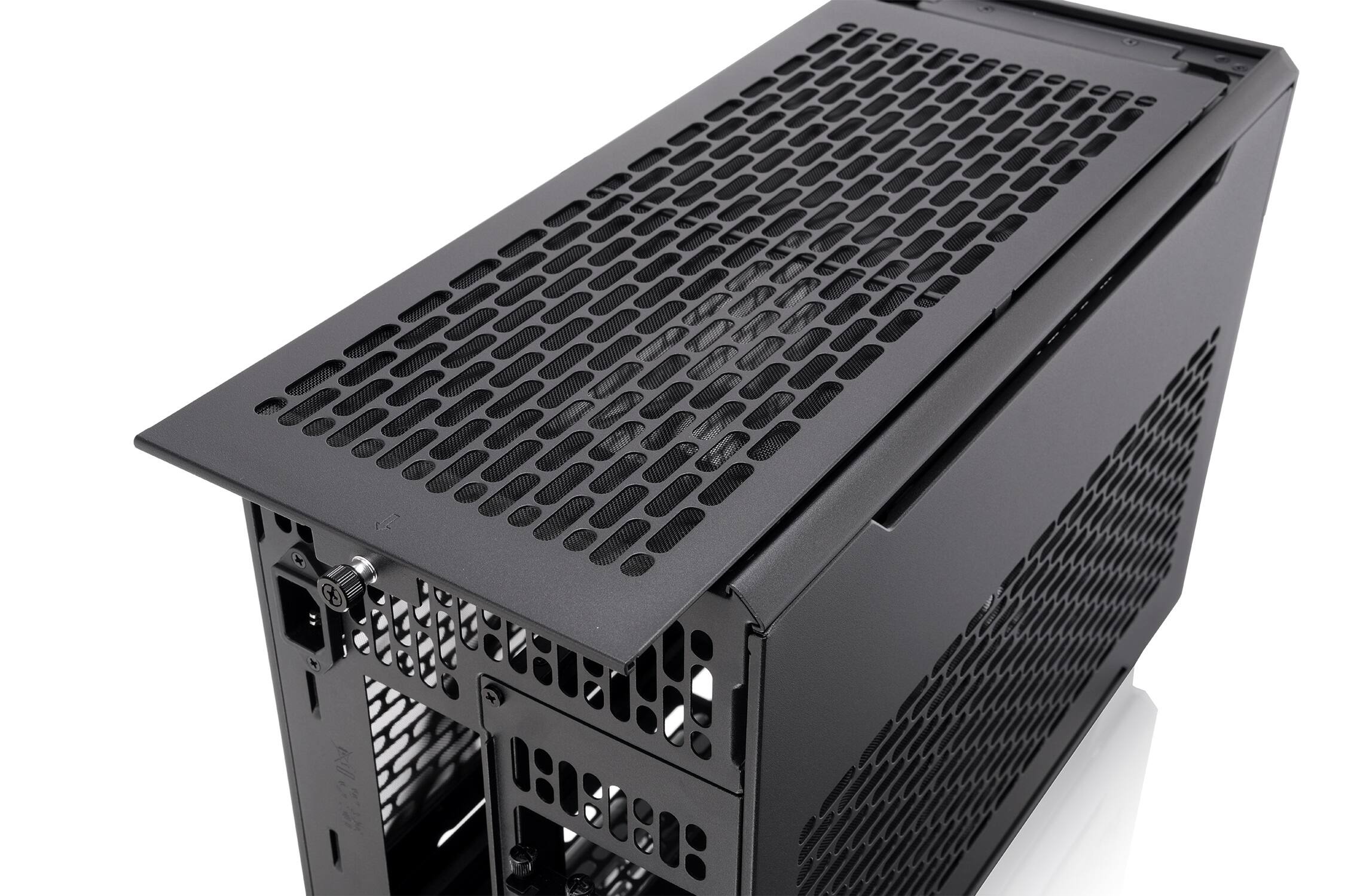 Alt View 7. Thermaltake - TR100 SFF mITX Mini Tower PC Case with PCIe 4.0 Riser Cable Included - Black.