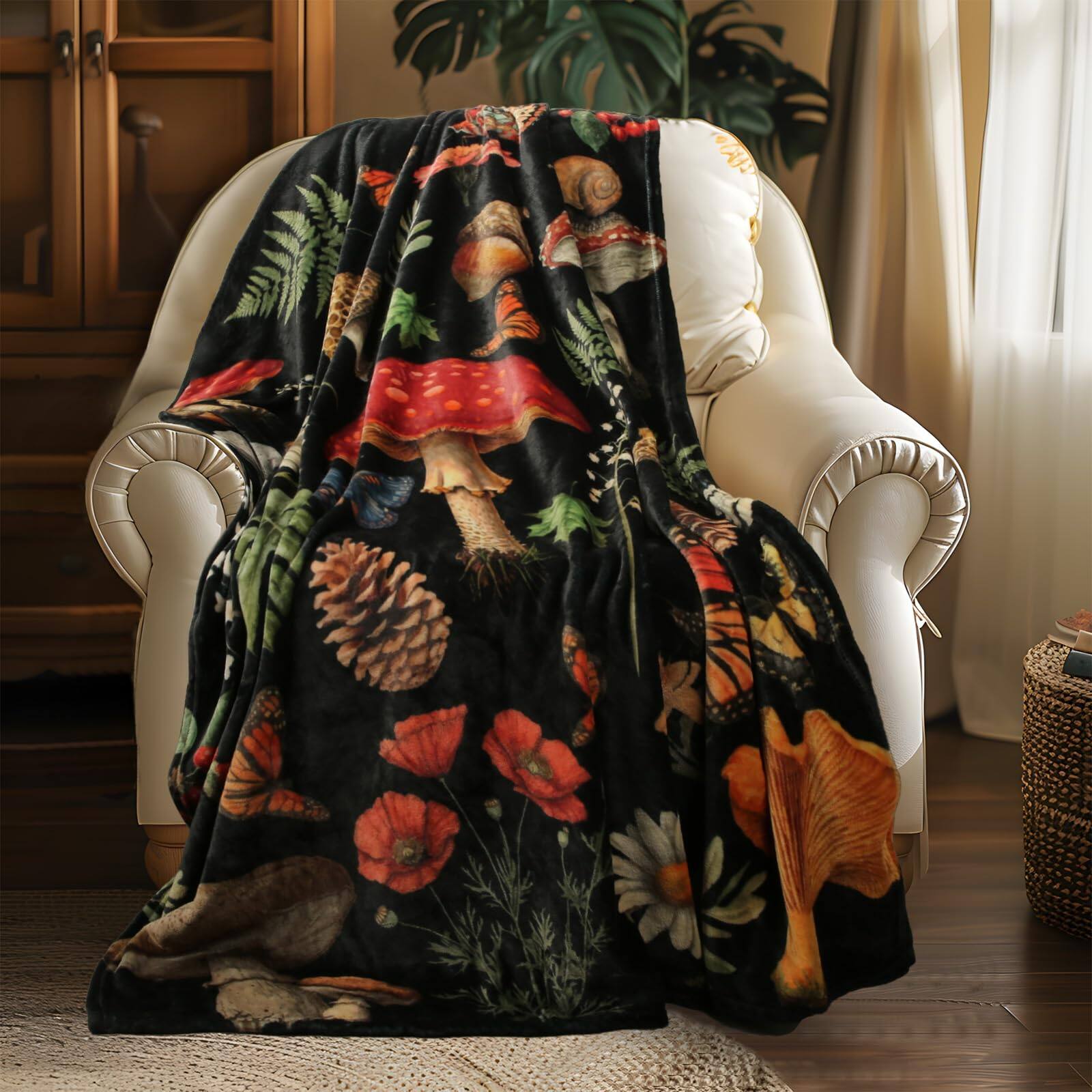 Mashroom Print Fleece (50x60 IN)