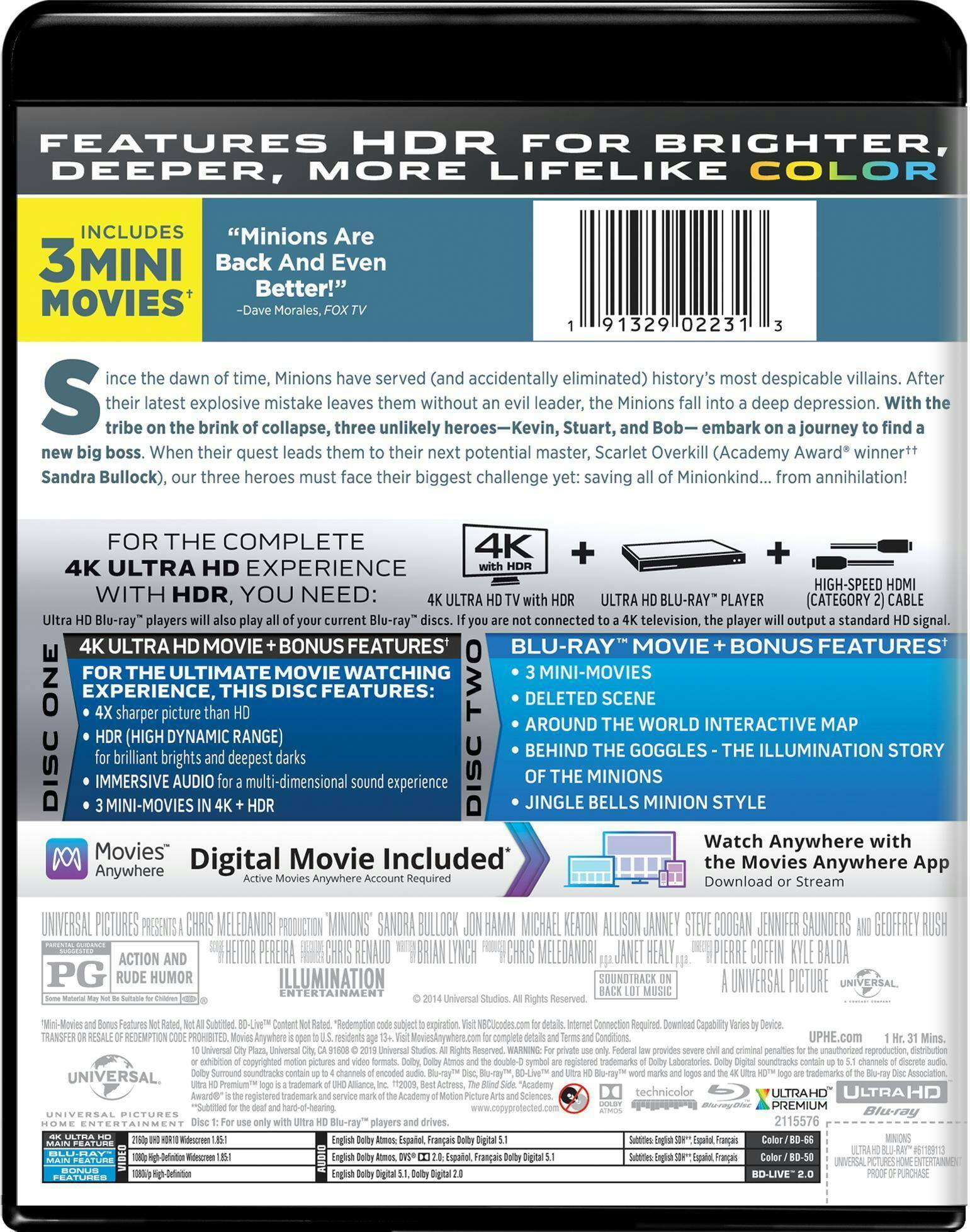 Angle. Minions   - 4K Blu-Ray.