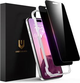 UNBREAKcable - 2-Pack Full Coverage Screen Protector Tempered Glass for iPhone 15/16 - Privacy