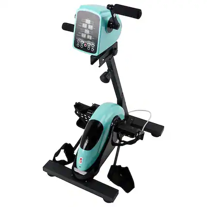 Front. Topteng - Dual-Mode Electric Rehabilitation Pedal Trainer-Active&Passive Arm/Leg Bike, 8-Level Adjustment for Seniors&Home Therapy - Black.