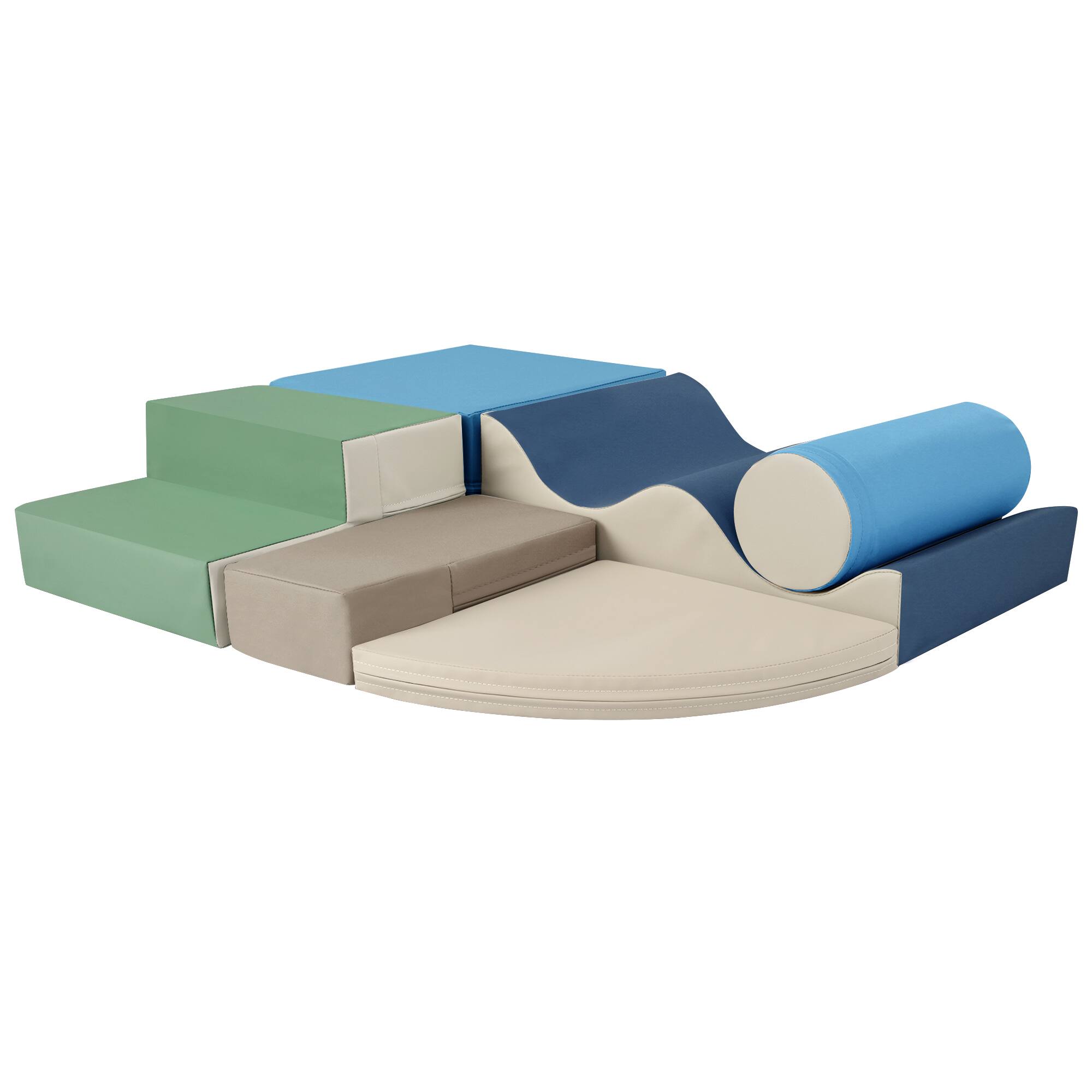 Alt View 6. Siljoy - 6-in-1 Soft Foam Climb & Crawl Playset, Kids Indoor Play Structure, Velcro Fastening, Easy Clean, for Toddlers - Colorful.