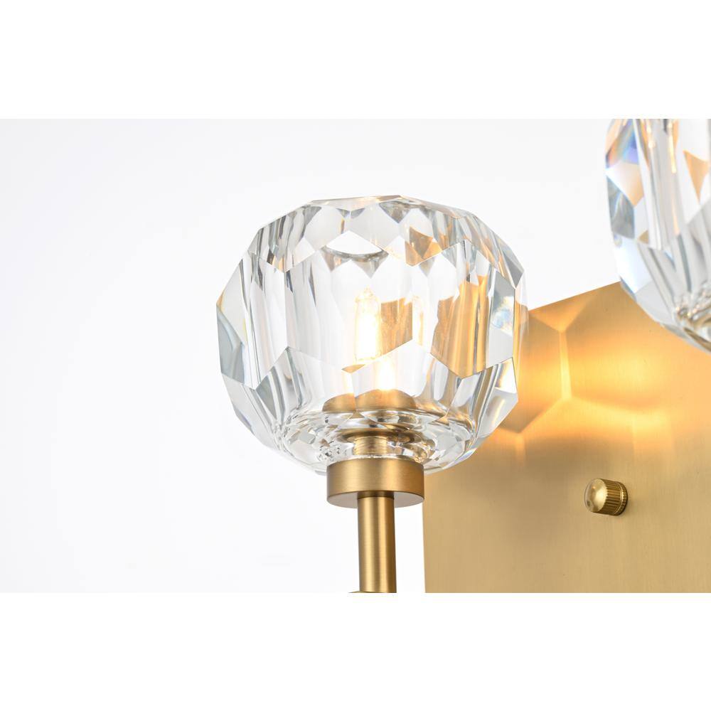 Alt View 2. Elegant Lighting - Graham 3 Light Wall Sconce in Gold - Gold And Clear.