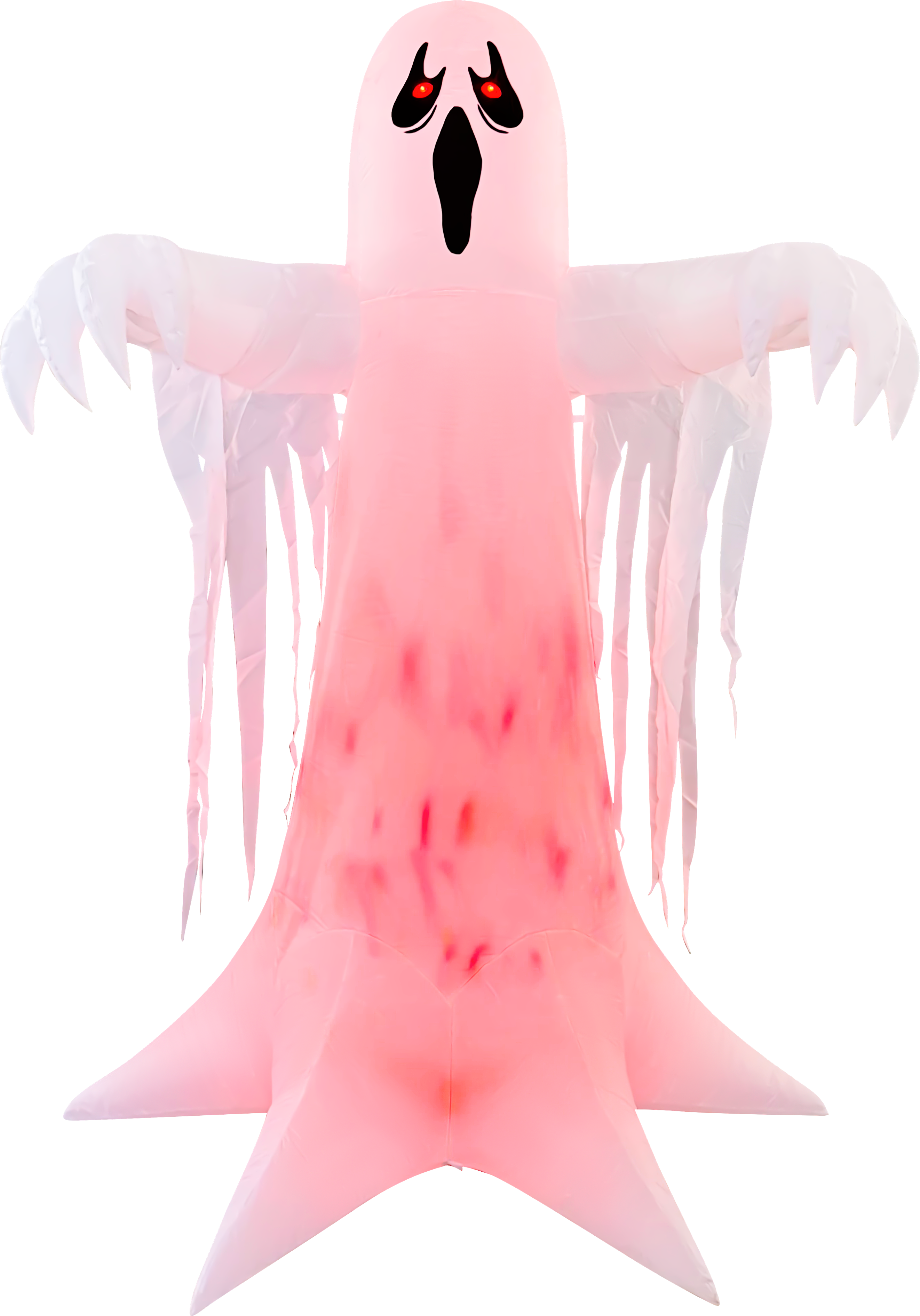 GOOSH Inflatables - GOOSH 8.2FT Animated Inflatable Ghost with Red LED Lights – Spooky Light-Up Halloween Yard Decoration - White