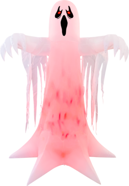GOOSH Inflatables - GOOSH 8.2FT Animated Inflatable Ghost with Red LED Lights – Spooky Light-Up Halloween Yard Decoration - White