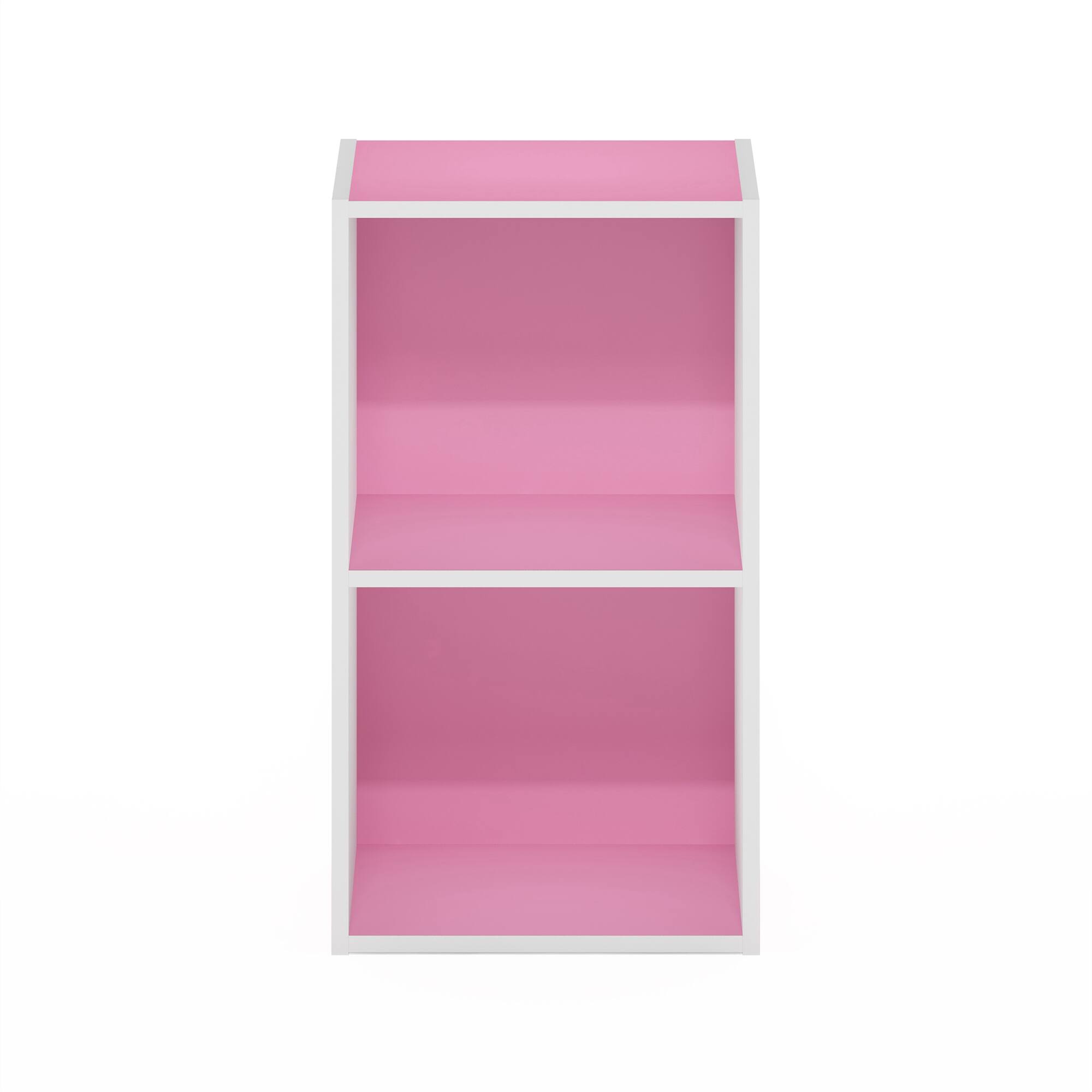 Alt View 1. Furinno - Pasir 2-Tier Open Shelf Bookcase - Pink/White.