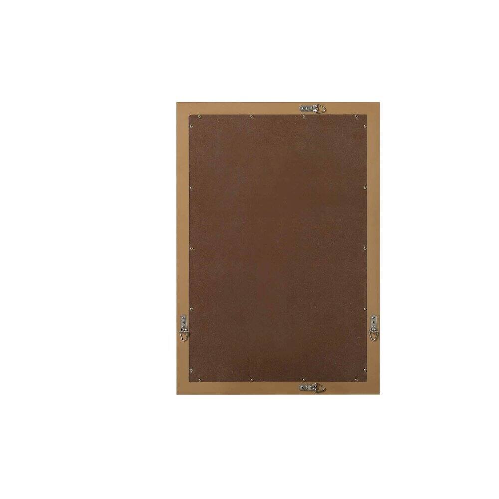 Angle. Elegant Kitchen and Bath - Noah Wooden Rectangle Mirror 22 x 32 in Honey Teak - Honey Teak.