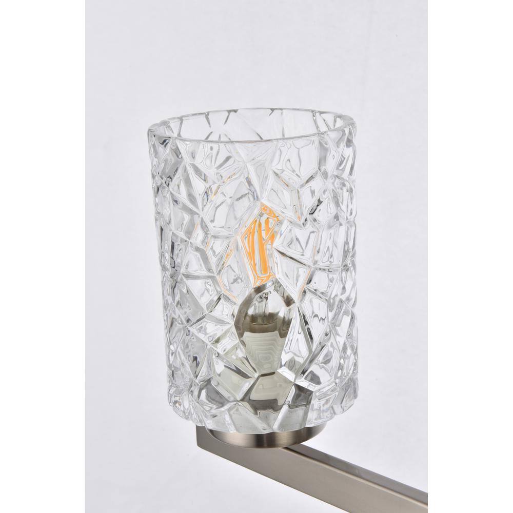 Back. Living District - Cassie 3 lights bath sconce in satin nickel with clear shade - Satin Nickel And Clear Shade.