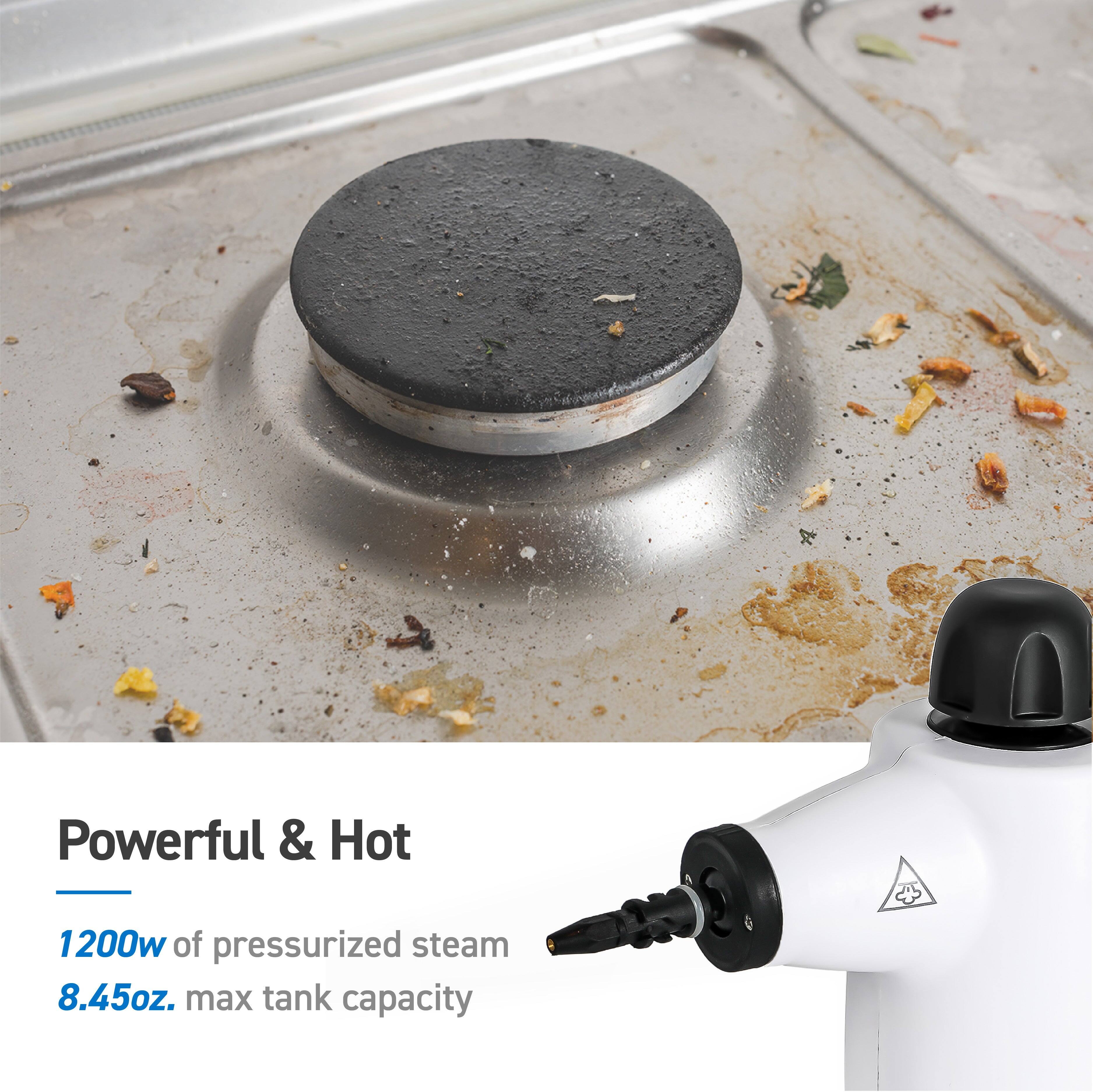 Powerful & Hot

1200w of pressurized steam
8.45oz. max tank capacity
