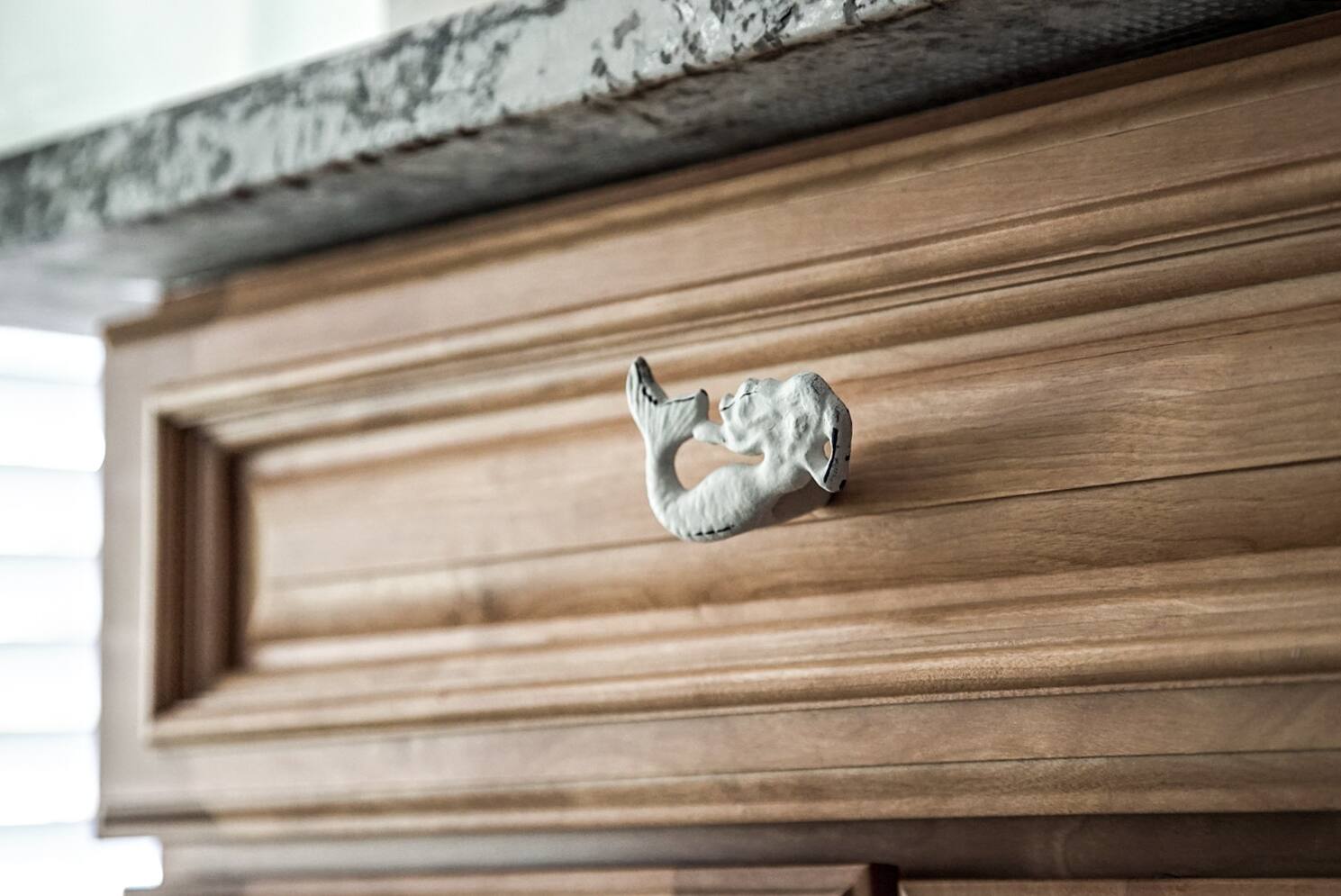 Alt View 7. Zeckos - Set of 6 White Painted Cast Iron Mermaid Drawer Pull Rustic Furniture Decor Knob - White.