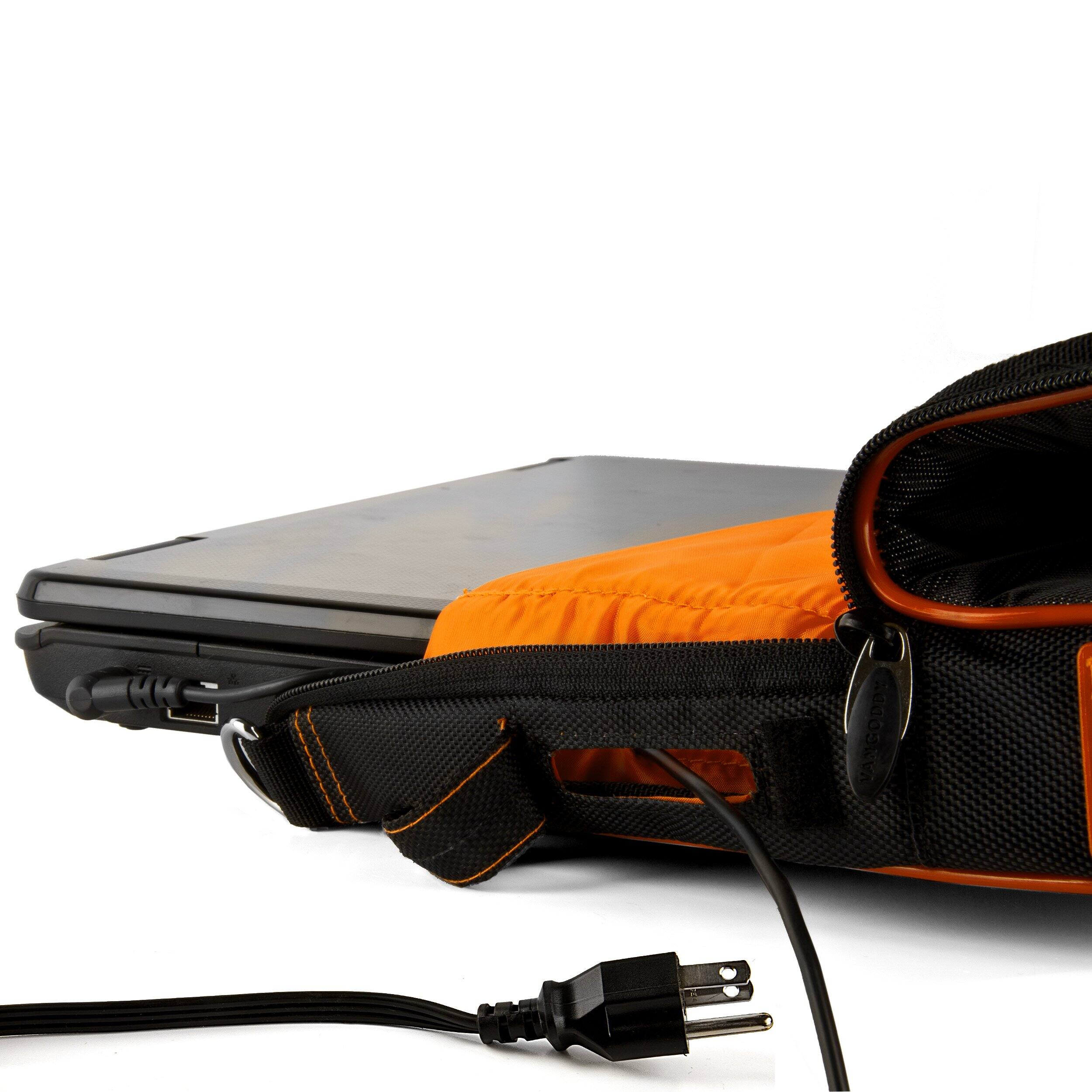 Alt View 6. Vangoddy - Messenger Bag 15-17.3-inch Laptop/Tablet NBKLEA786 Pindar Nylon Shoulder Bag - Black/Orange.