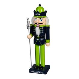Evergreen Enterprises - Seattle Seahawks 12" Wooden Nutcracker Statue - Multicolor